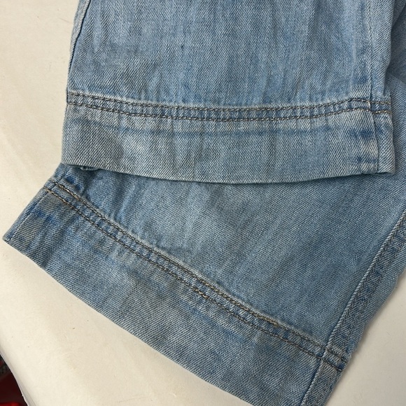Women's Light Blue Denim Jumpsuit free people size small missing a button - Picture 12 of 13